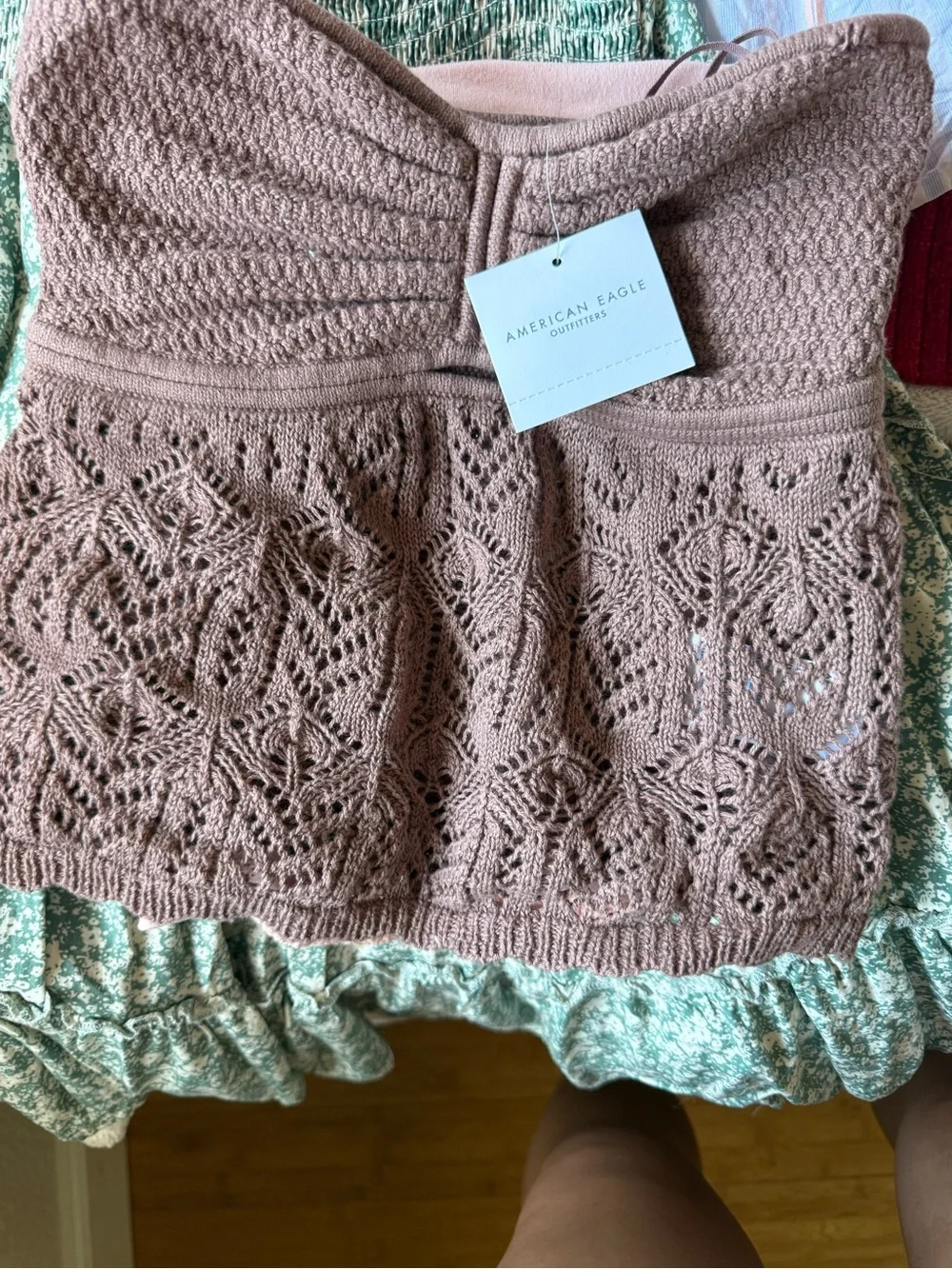 American Eagle Outfitters Mauve Strapless Knit Dress